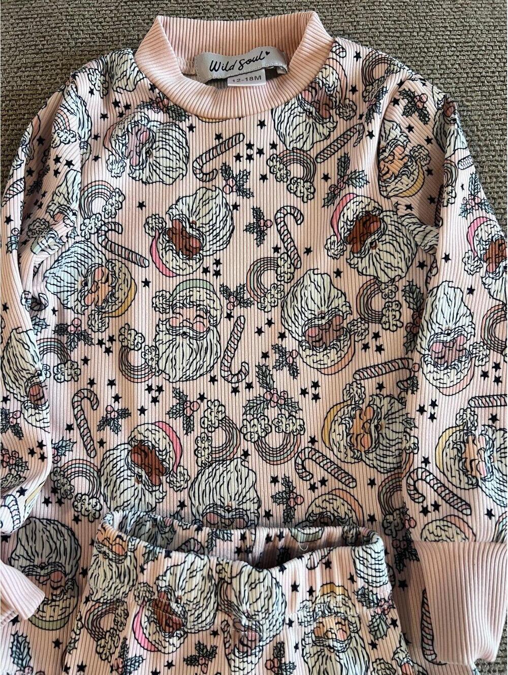 Boutique Wild Soul Santa Pajama Set - Picture 1 of 5